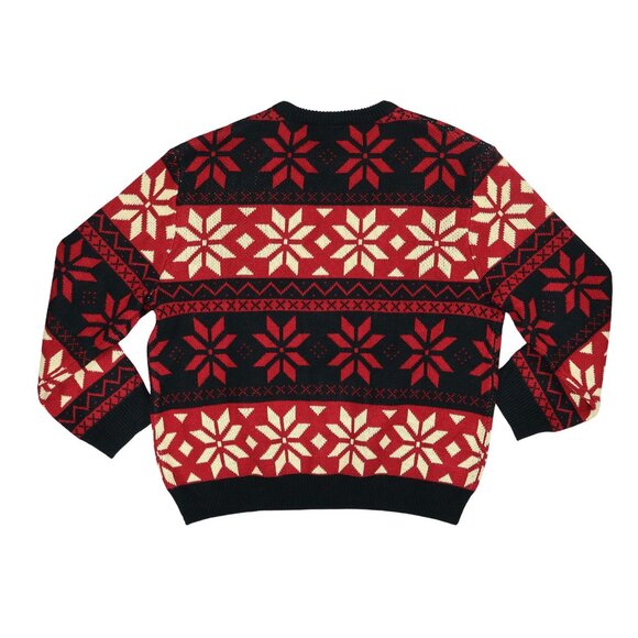 Agtawh St Moritz Skiing Nordic Style Crew Neck Pullover Men's Sweater NWT Red - Picture 3 of 3